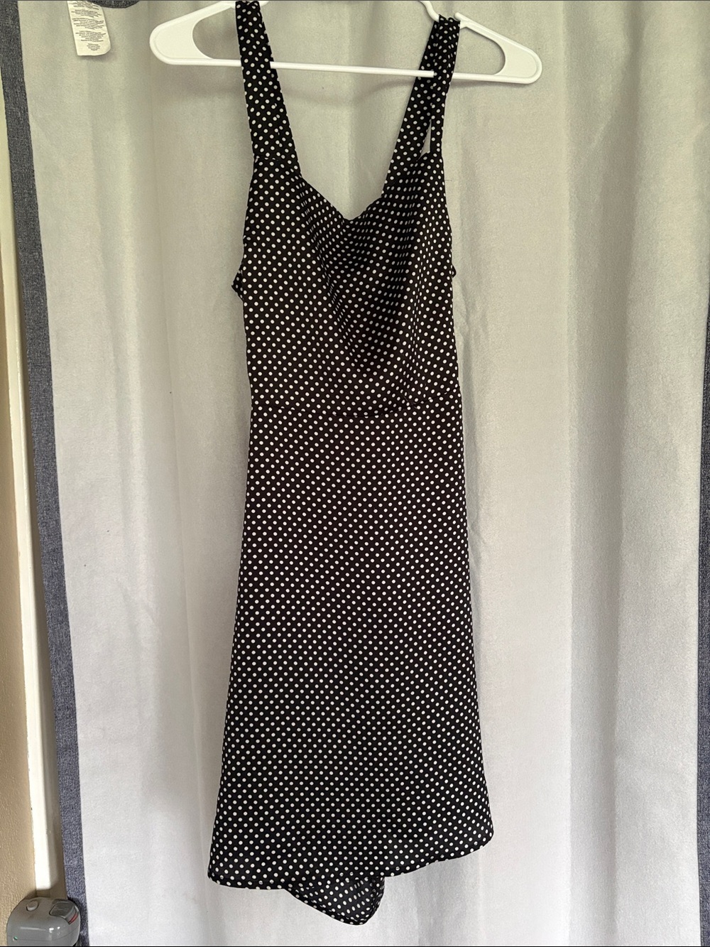 Black Polka Dot Midi Dress with Sweetheart Neckline